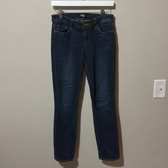 PAIGE Denim - PAIGE skyline ankle peg jeans size 27 EUC dark wash premium denim emery blue